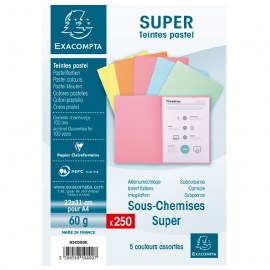 paquet-250-sous chemises-Exacompta-Super-couleurs pastels-850000E_1